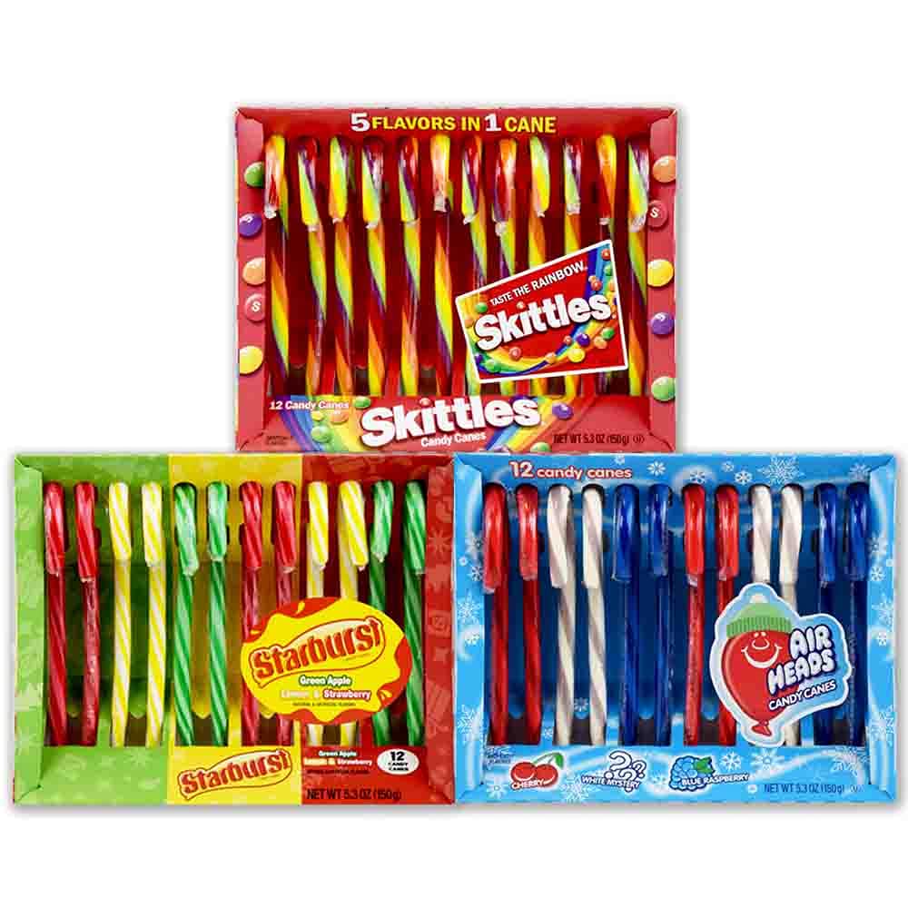 Starburst, Skittles, and Airheads Candy Cane Mixed Pack